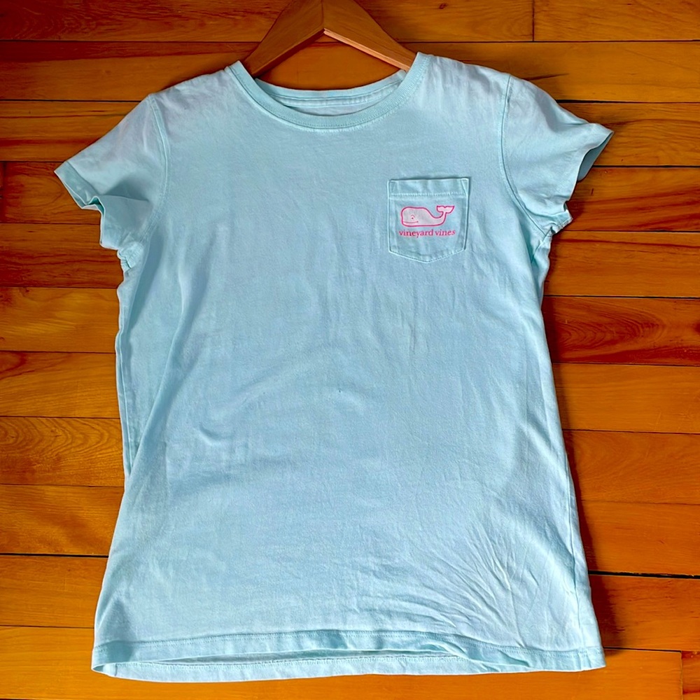 Mint Green and Pink Vineyard Vines Tee.